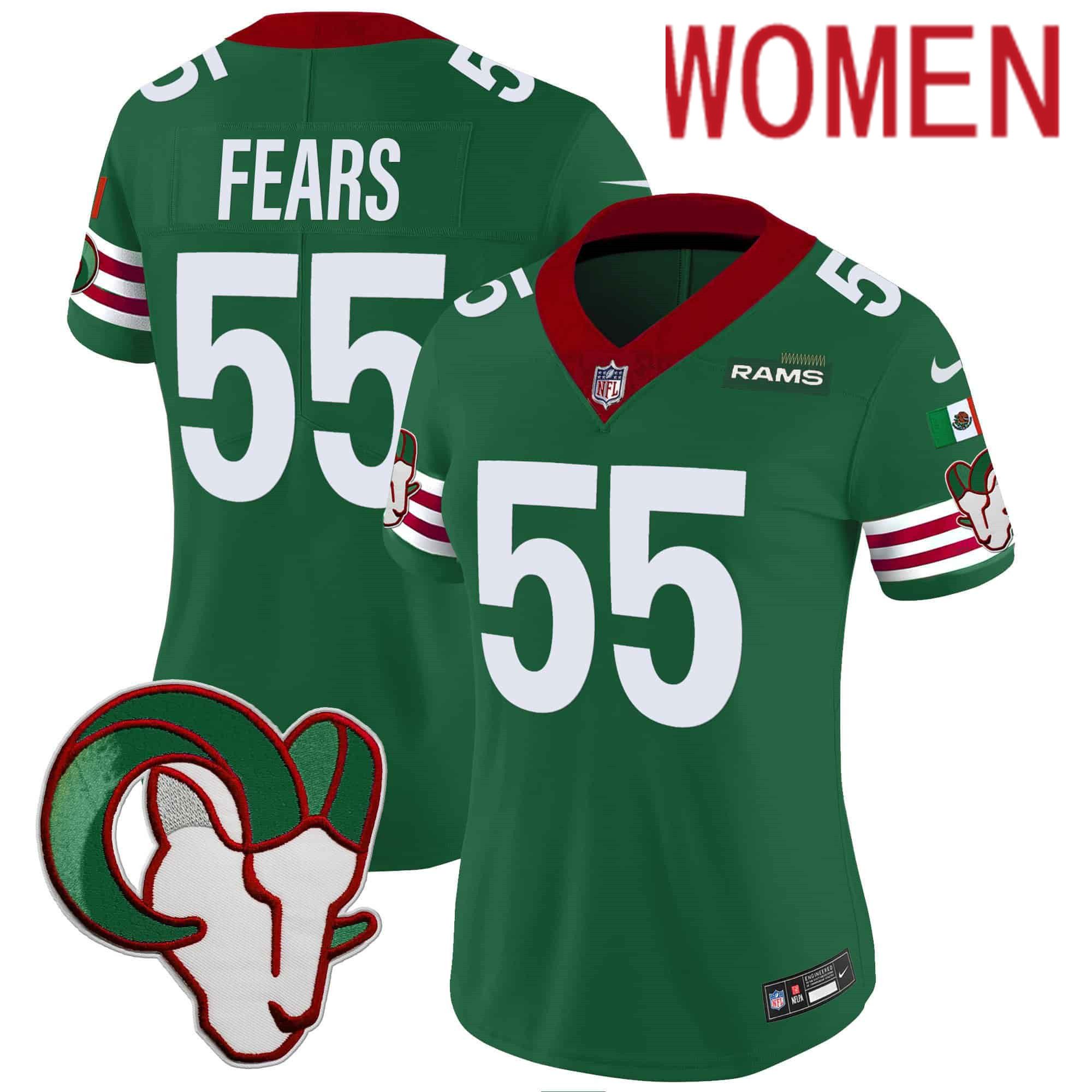 Women Los Angeles Rams #55 Fears Green 2024 Nike Mexico Vapor Limited NFL Jersey->women nfl jersey->Women Jersey
